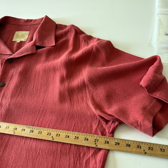 Stubbs Western Bemberg Rustic Red Textured Wooden Button Up Shirt Mens 2XL - Picture 5 of 8